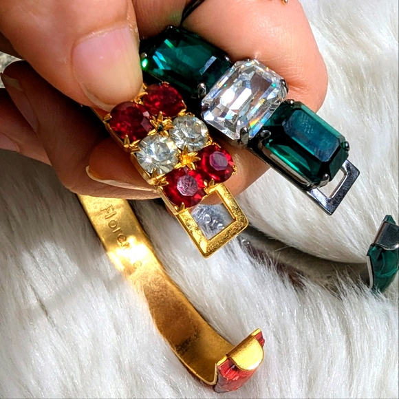 *Vintage๐Genuine Italian ๐ฎ๐น Leather and Rhinestone bracelets (from Florence) - Picture 6 of 6